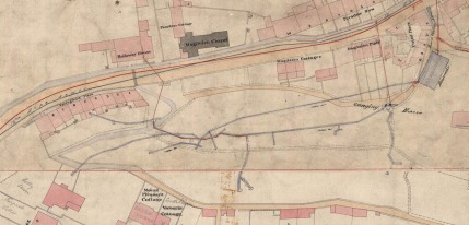 Detail from Cotterell’s map of 1852-54 showing spring water supplies. Courtesy Bath Record Office.